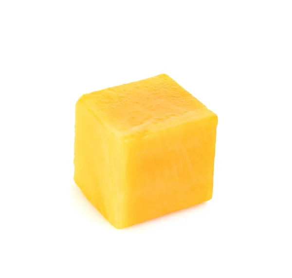 Mango Cube Scheibe isoliert auf dem weißen Hintergrund — Stockfoto