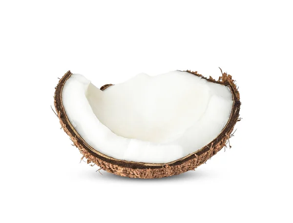 Half Coconut isolated on white background — Stock Photo, Image