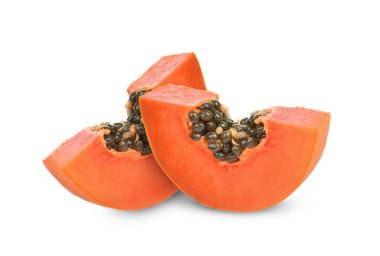 Papaya beyaz arka planda izole edilmiş