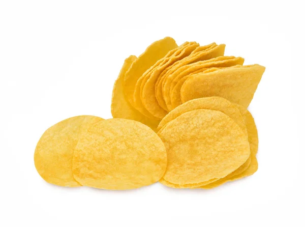 Kartoffelchips Isoleret Hvid Baggrund - Stock-foto