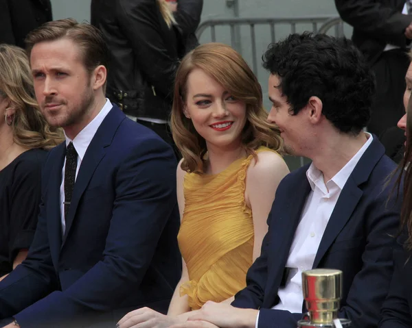 Ryan Gostling, Emma Stone, Damien Chazelle — Stock Photo, Image