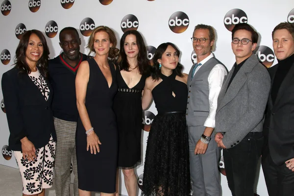 LOS ANGELES - JAN 10:  Channing Dungey, Michael Kenneth Williams, Rachel Griffiths, Mary-Louise Parker, Ivory Aquino, Guy Pearce, Austin P McKenzie, Dustin Lance Black — Stock Photo, Image