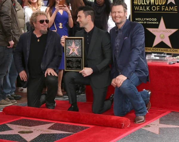 Sammy Hagger, Adam Levine e Blake Shelton — Fotografia de Stock