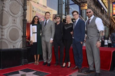 Zoe Saldana, Chris Pratt, Michael Rooker, Pom Klementieff, James Gunn, Dave Bautista 