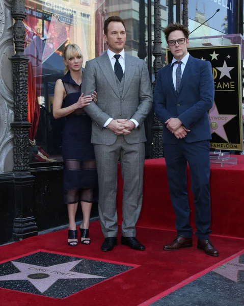 Anna Faris, Chris Pratt, James Gunn — Stock Photo, Image