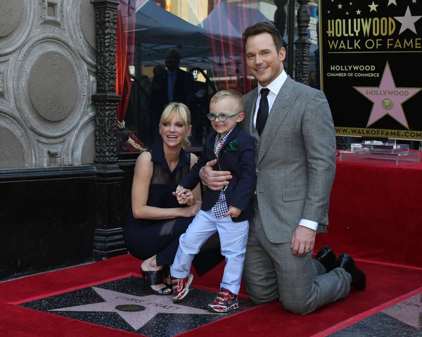 Anna Faris, Jack Pratt, Chris Pratt — Stockfoto