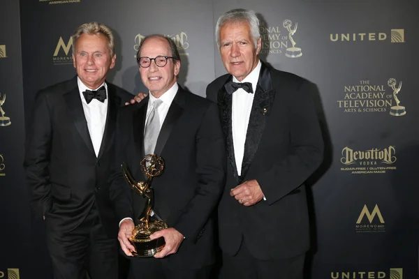 Pat Sajak, Harry Friedman, Alex Trebek — Foto Stock