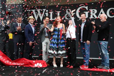 Eric Garcetti, Eric Mccormack, Debra Messing, Megan Mullally, Sean Hayes 