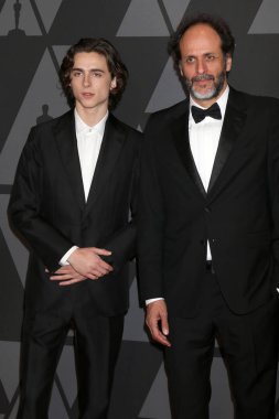Aktör Timothee Chalamet ve yönetmen Luca Guadagnino galibi 9 yıllık valiler Ödülleri Dolby Ballroom Los Angeles, Ca