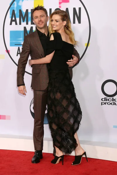 Model Lydia Hearst Stand Comedian Chris Hardwick American Music Awards — Stock Photo, Image