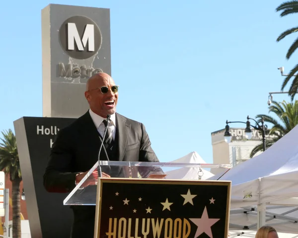 Dwayne Johnson ster ceremonie — Stockfoto