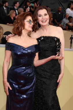 Los Angeles - 21 Ocak: Susan Sarandon, Geena Davis, 24 Screen Actors Guild Awards - 21 Ocak 2018 üzerinde tapınak salonunda Los Angeles, Ca, basın odası