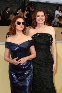 Los Angeles - 21 Ocak: Susan Sarandon, Geena Davis, 24 Screen Actors Guild Awards - 21 Ocak 2018 üzerinde tapınak salonunda Los Angeles, Ca, basın odası