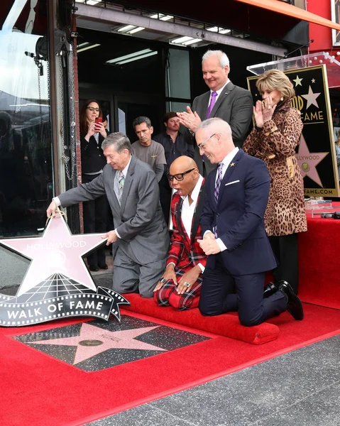 Jeff Zarrinnam, Jane Fonda, Leron Gubler, RuPaul, Leron Gubler, Mitch OFarrell — Stock Photo, Image