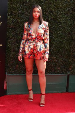 LOS ANGELES - APR 29:  Lori Harvey at the 45th Daytime Emmy Awards at the Pasadena Civic Auditorium on April 29, 2018 in Pasadena, CA clipart