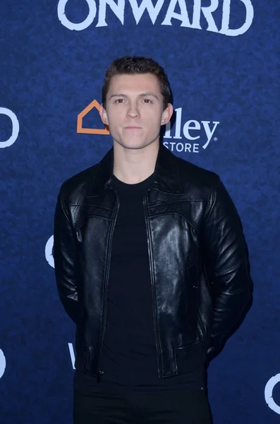 Los Ángeles Feb Tom Holland Estreno Adelante Teatro Capitán Febrero — Foto de Stock