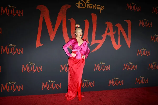 Los Angeles Marzec Christina Aguilera Premierze Mulan Dolby Theater Marca — Zdjęcie stockowe