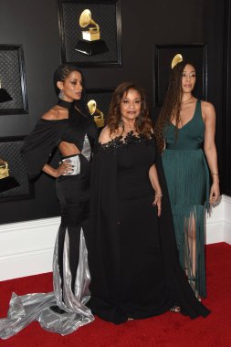 LOS ANGELES - JAN 26:  Vivian Nixon, Debbie Allen, and guest at the 2020 Grammy Awards - Arrivals at the Staples Center on January 26, 2020 in Los Angeles, CA