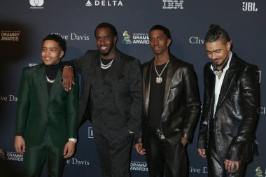 LOS ANGELES - JAN 25:  Justin Dior Combs, Sean Combs, Christian Combs, Quincy Brown at the Clive Davis Pre-GRAMMY Gala at the Beverly Hilton Hotel on January 25, 2020 in Beverly Hills, CA