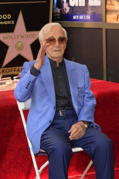 Los Ángeles Ago Charles Aznavour Ceremonia Estrella Charles Aznavour Paseo — Foto de Stock