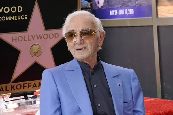 Los Angeles Aug Charles Aznavour Charles Aznavour Star Ceremony Hollywood — Stock Photo, Image