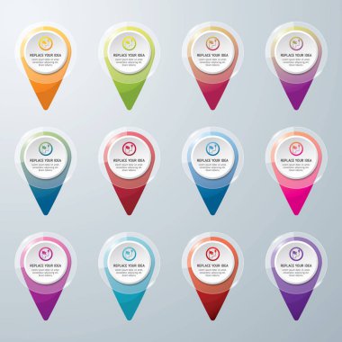 Konum simgesini denetleyin. Konumu konsept tasarımı.