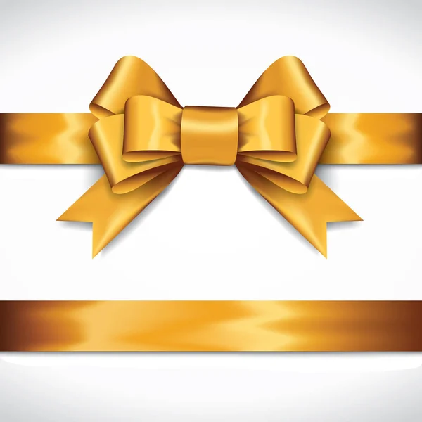 Goldene Geschenkschleifen mit Schleifen auf weißem Hintergrund. — Stockvektor