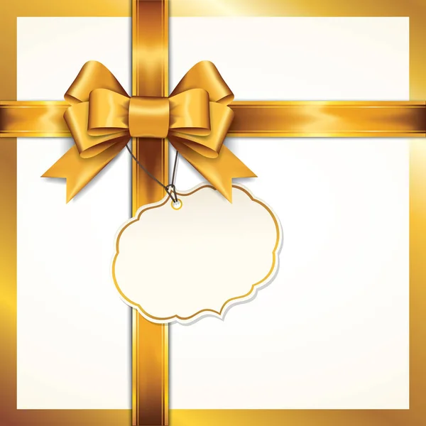 Golden gift bows with ribbons On White Background. — Stock Vector