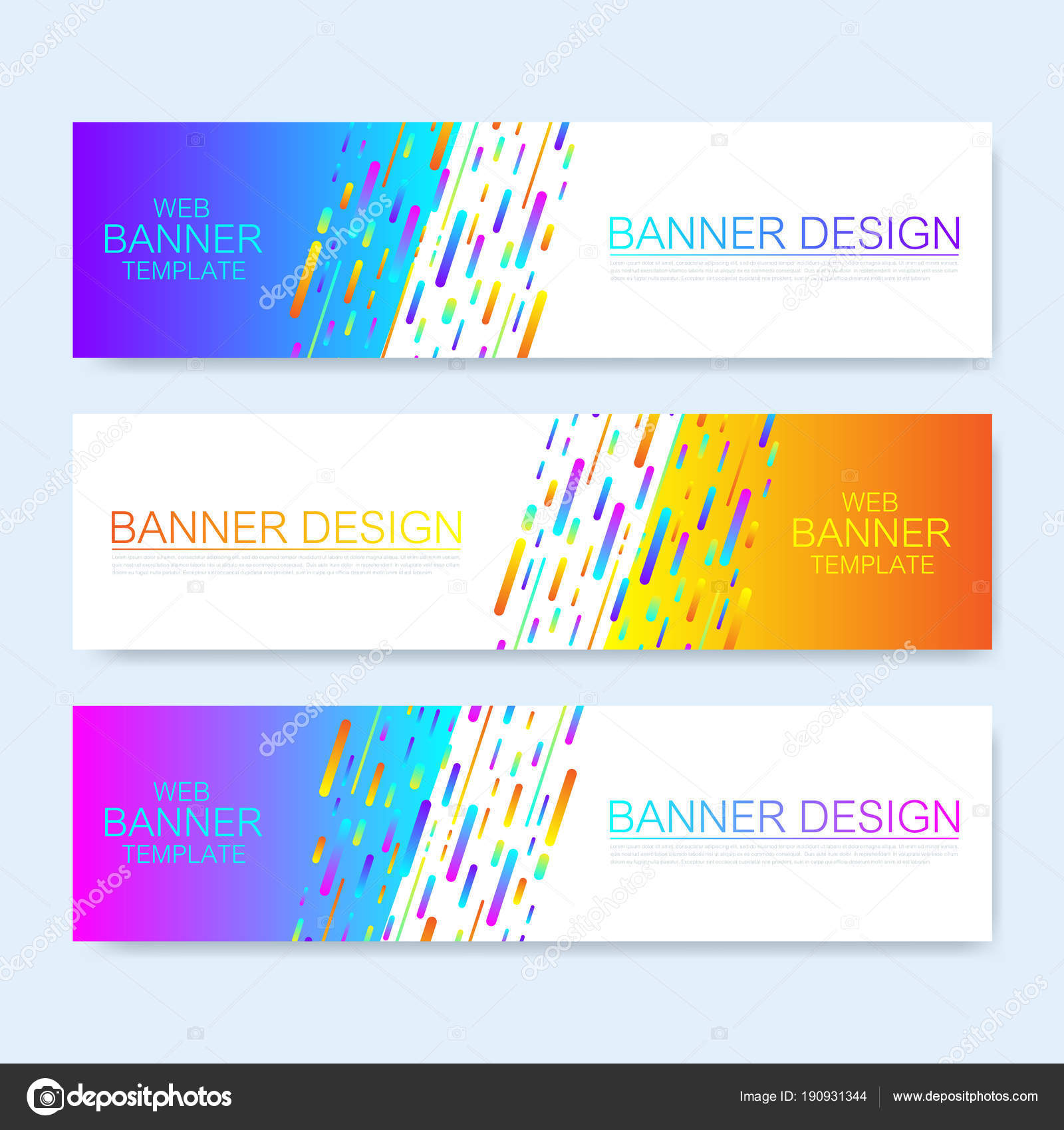 Modern abstract vector web banner template. Colorful Web Design ... Modern abstract vector web banner template. Colorful Web Design ...