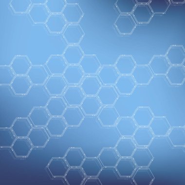 Altıgen yanarak bahislerin doğru arka plan. Geometrik bilim ve teknoloji hareket tasarımı. Dijital veri görselleştirme kavramı. Bilimsel vektör çizim.