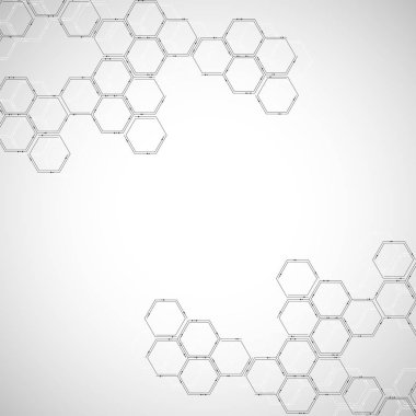 Altıgen yanarak bahislerin doğru arka plan. Geometrik bilim ve teknoloji hareket tasarımı. Dijital veri görselleştirme kavramı. Bilimsel vektör çizim.