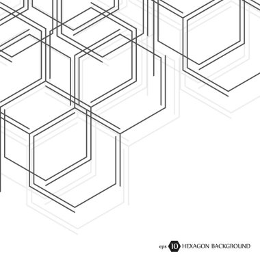 Altıgen iş desen. Bilimsel tıbbi araştırma. Altıgen yanarak bahislerin doğru yapısı kafes. Geometrik arka plan. Kimya, bilim ve teknoloji kavramı. Vektör çizim.
