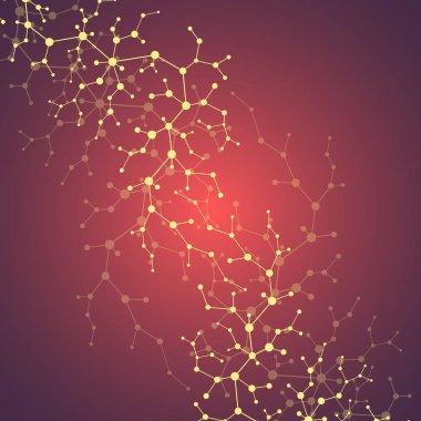 Molekülleri kavramı nöronlar ve sinir sistemi. Bilimsel tıbbi araştırma. Moleküler yapısı parçacıkları ile. Bilim ve teknoloji arka plan afiş veya el ilanı için. EPS 10 vektör çizim.