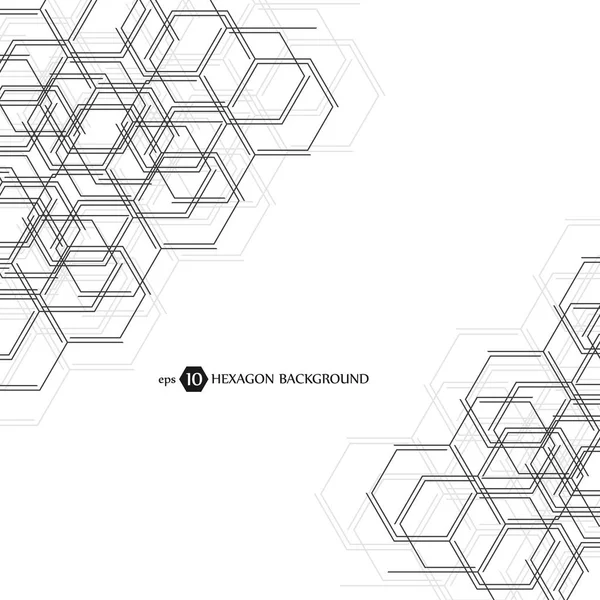 Sexkantiga business mönster. Vetenskaplig medicinsk forskning. Hexagoner struktur galler. Geometriska abstrakt bakgrund. Kemi, naturvetenskap och teknik koncept. Vektorillustration. — Stock vektor