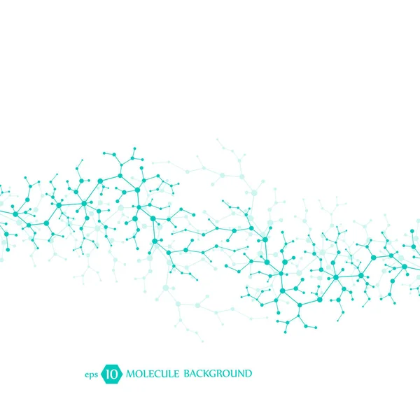 Concept de molécules des neurones et du système nerveux. Recherche médicale scientifique. Structure moléculaire avec particules. Fond scientifique et technologique pour bannière ou flyer. Illustration vectorielle Eps 10 . — Image vectorielle