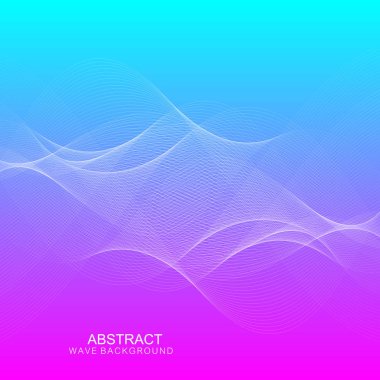 Soyut dalga geçmiş. Geometrik tasarım broşür, el ilanı, rapor, Web sitesi, afiş için şablon. Vektör çizim.