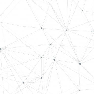 Birbirine bağlı çizgiler ve noktalarla soyut çokgen arkaplan. Minimalist geometrik desen. Molekül yapısı ve iletişim. Grafik pleksus arkaplanı. Bilim, tıp, teknoloji konsepti.