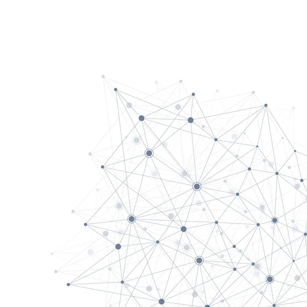 Sfondo poligonale astratto con linee e punti collegati. Modello geometrico minimalista. Struttura molecolare e comunicazione. Sfondo plesso grafico. Scienza, medicina, concetto tecnologico. — Vettoriale Stock