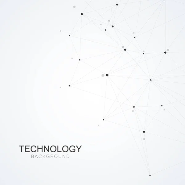 Collegamenti di rete globali con punti e linee. Sfondo connessione a Internet. Struttura astratta del collegamento. Sullo sfondo dello spazio poligonale. Illustrazione vettoriale — Vettoriale Stock