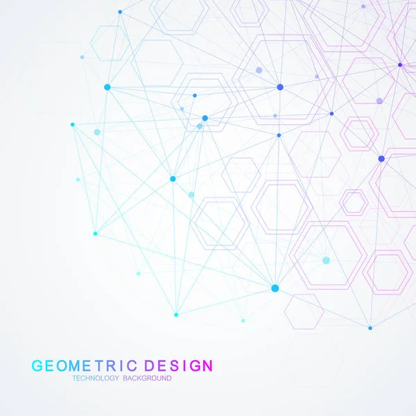 Concept moléculaire des neurones et du système nerveux. Recherche médicale scientifique. Structure moléculaire avec particules. Science et technologie molécule de fond pour bannière ou flyer. Illustration vectorielle . — Image vectorielle