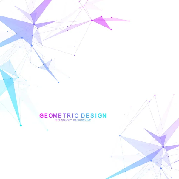 Conexões globais de rede com pontos e linhas. Fundo de wireframe. Estrutura de conexão abstrata. Fundo espacial poligonal. Ilustração vetorial — Vetor de Stock