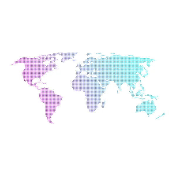 Colorful dotted world map vector design. — Stock Vector