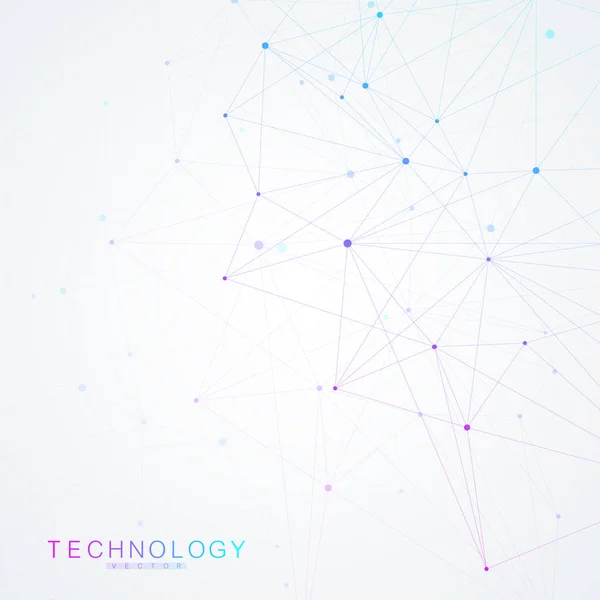 Sfondo poligonale astratto con linee e punti collegati. Modello geometrico minimalista. Struttura molecolare e comunicazione. Sfondo plesso grafico. Scienza, medicina, concetto tecnologico. — Vettoriale Stock