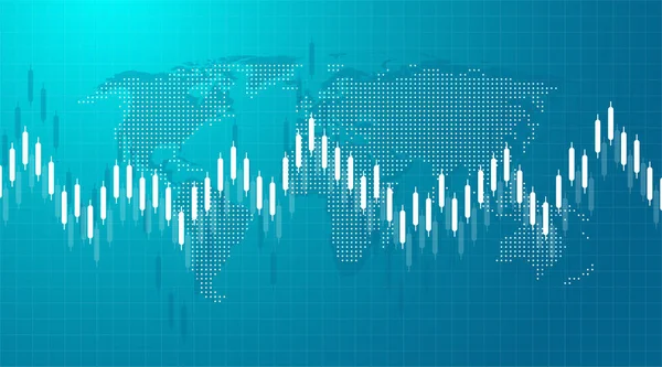 Graphique d'affaires de trading boursier ou forex pour le concept d'investissement financier. Présentation d'entreprise pour votre design et texte. Tendances économiques, idée d'entreprise et innovation technologique design. — Image vectorielle