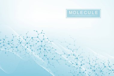 Bilimsel molekül arka plan Dna çift sarlak illüstrasyon sığ alan derinliği ile. Dna molekülleri ile gizemli duvar kağıdı veya afiş. Genetik bilgi vektörü