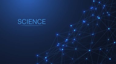 Soyut pleksus bağlı çizgiler ve noktalar arka plan. Dalga akışı. Pleksus geometrik bileşikler ile büyük veri etkisi. Satırları pleksus, en az dizi. Dijital veri görselleştirme. Vektör çizim.