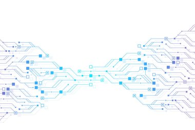 Teknoloji soyut devre kartı dokusu. Yüksek teknoloji fütüristik devre panosu pankartı duvar kağıdı. Dijital veri. Elektronik anakart mühendisliği. En küçük dizi Büyük Veri Vektörü illüstrasyonuName