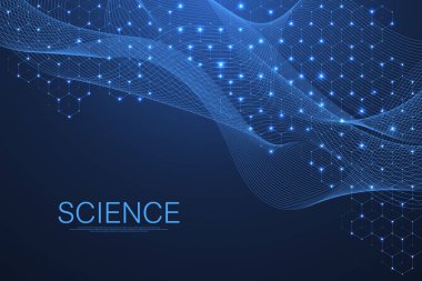 Bilimsel molekül arka plan DNA çift sarmal vektör çizimi ve sığ alan derinliği. DNA moleküllü gizemli duvar kağıdı ya da afiş. Sağlık ve bilimin yenilik düzeni.