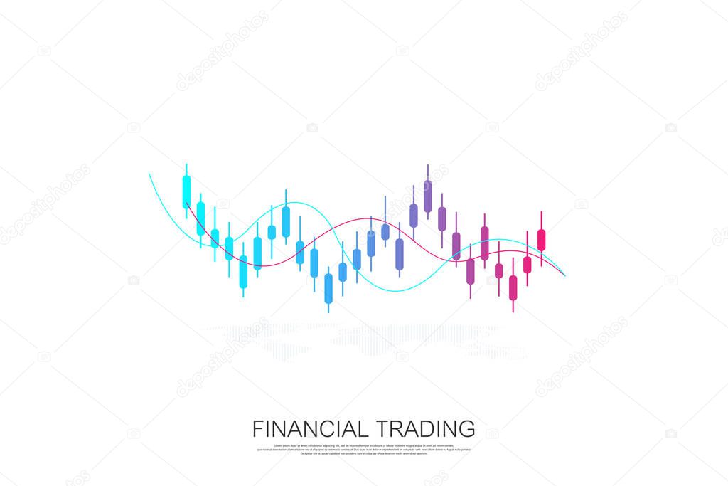 Stock market or forex trading business graph chart for financial investment concept. Business presentation for your design and text. Economy trends, business idea and technology innovation design.