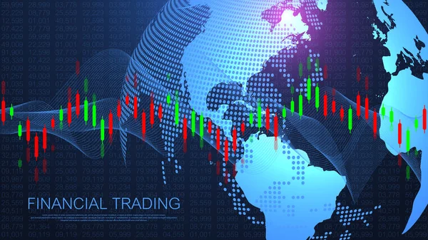 Grafico delle operazioni di borsa o forex trading per concetto di investimento finanziario. Presentazione aziendale per il tuo design e testo. Tendenze economiche, idee imprenditoriali e design dell'innovazione tecnologica. — Vettoriale Stock